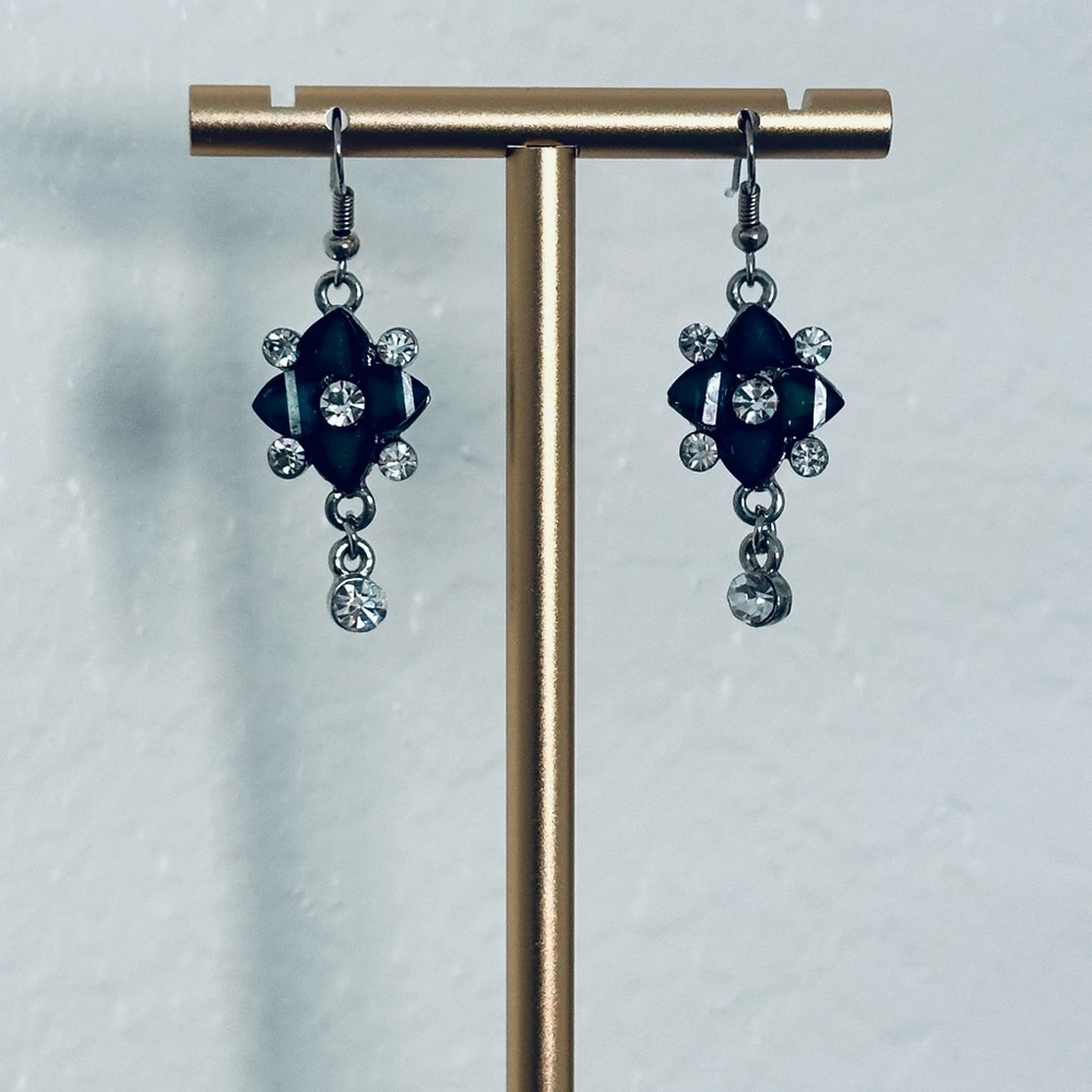 Elegant Blue and Silver Earrings